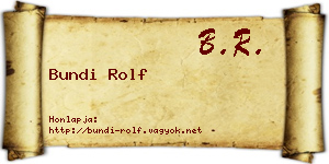 Bundi Rolf névjegykártya